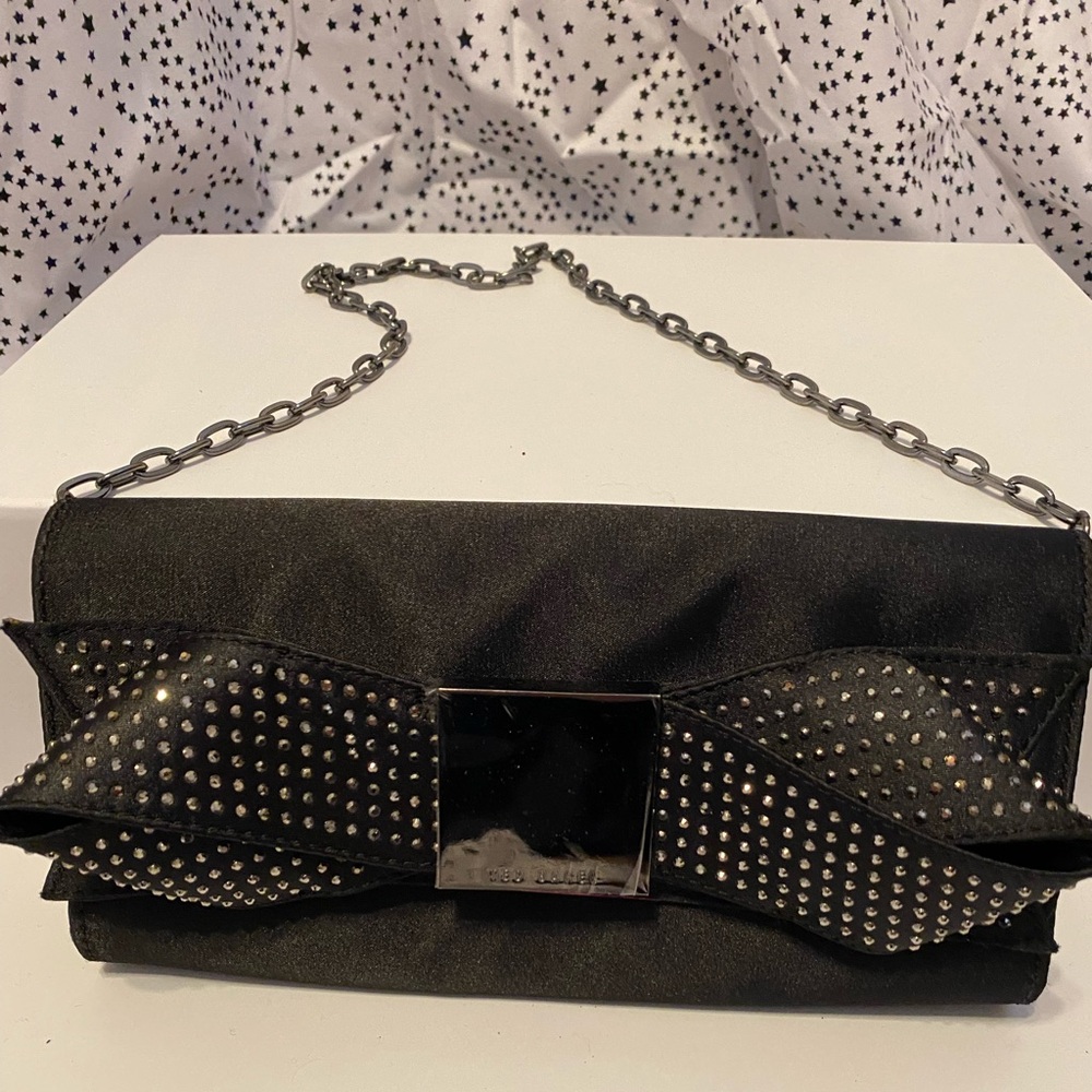 Ted Baker Black Crystal Embellished Clutch